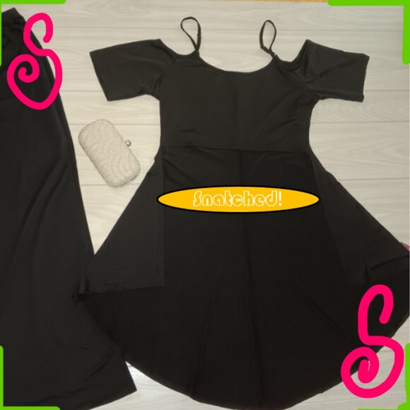 Women Solid Color Short Sleeve Off Shoulder Top And Wide Leg Pants Two-Piece Set - Picture 1 of 16